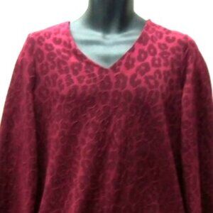 Burgundy Leopard Top - L